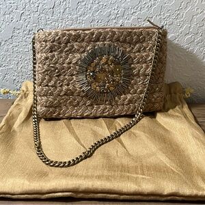Elegant Tan Crochet Women Bag
